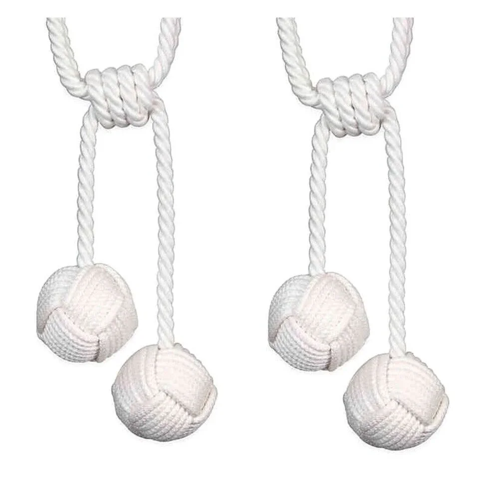 Monkey Knot Fist Nautical Curtain Tie-Backs 24
